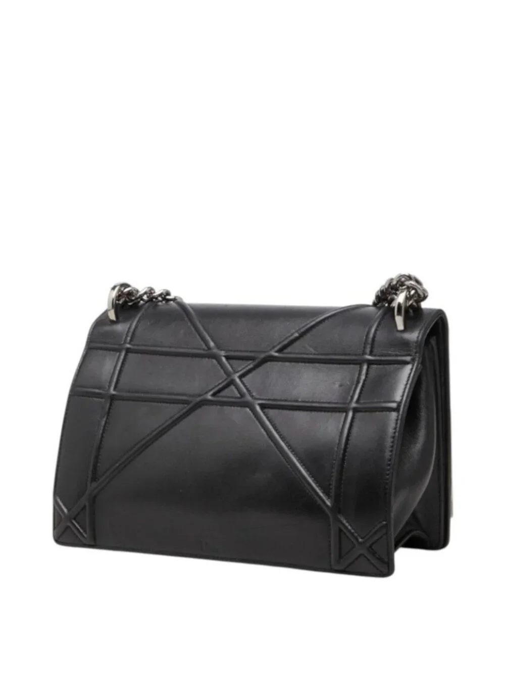 Dior Ama Chain Shoulder Bag Black Leather